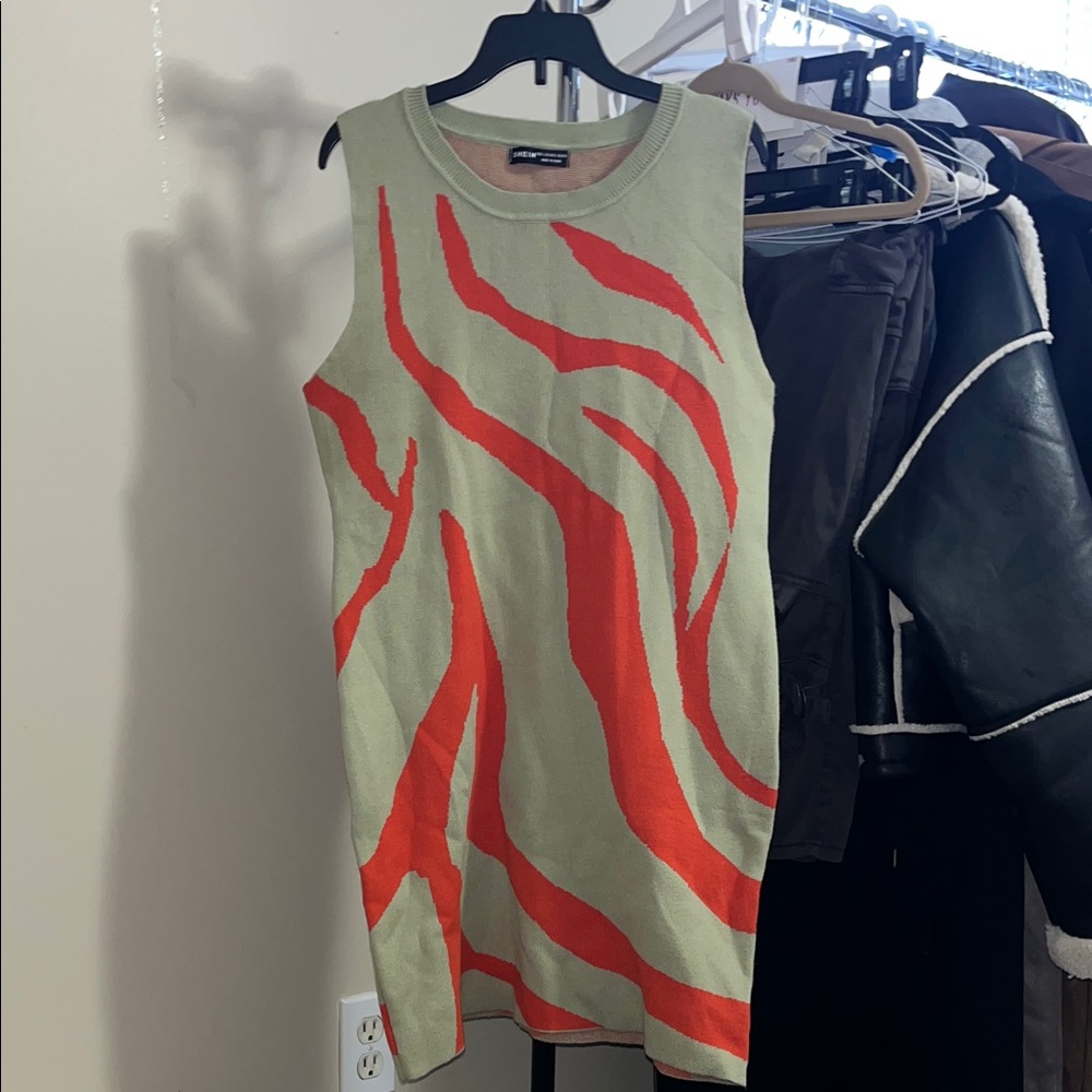Stylish Green and Red Women's Dress
